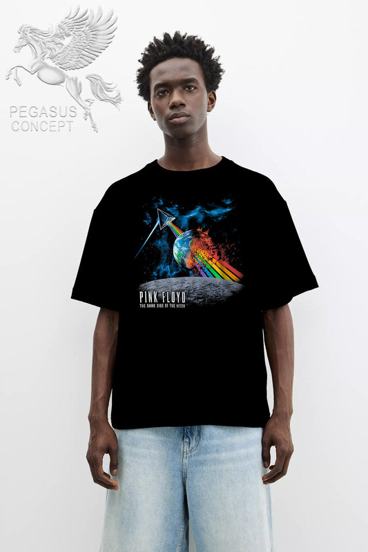 Μπλούζα μακό Premium ποιότητας σε χρώμα μαύρο με τύπωμα Pink Floyd
