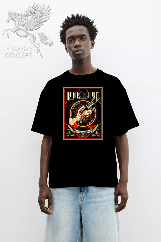 Μπλούζα μακό Premium ποιότητας σε χρώμα μαύρο με τύπωμα Pink Floyd