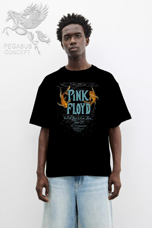 Μπλούζα μακό Premium ποιότητας σε χρώμα μαύρο με τύπωμα Pink Floyd