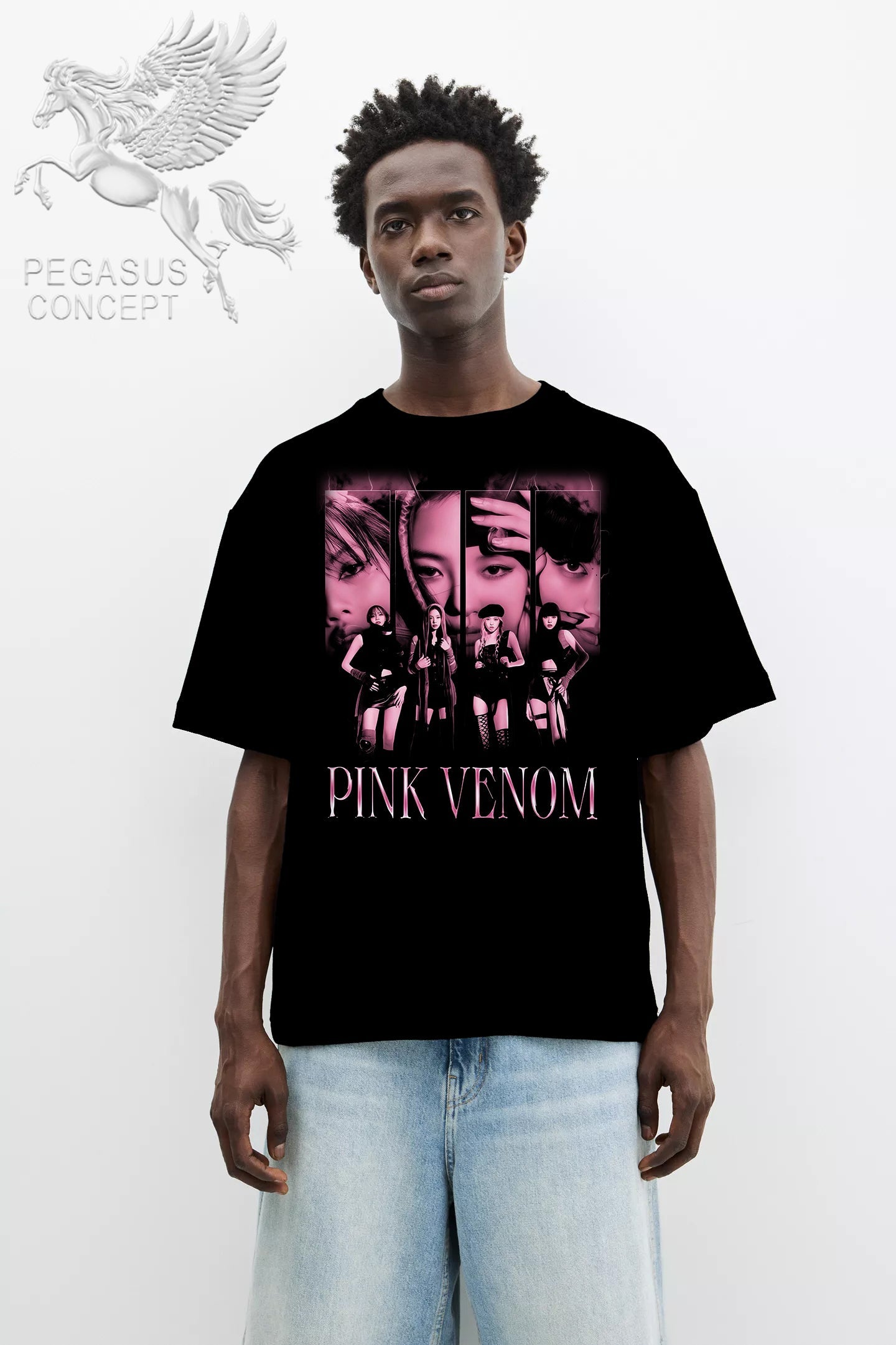 Μπλούζα μακό Premium ποιότητας σε χρώμα μαύρο με τύπωμα Black Pink