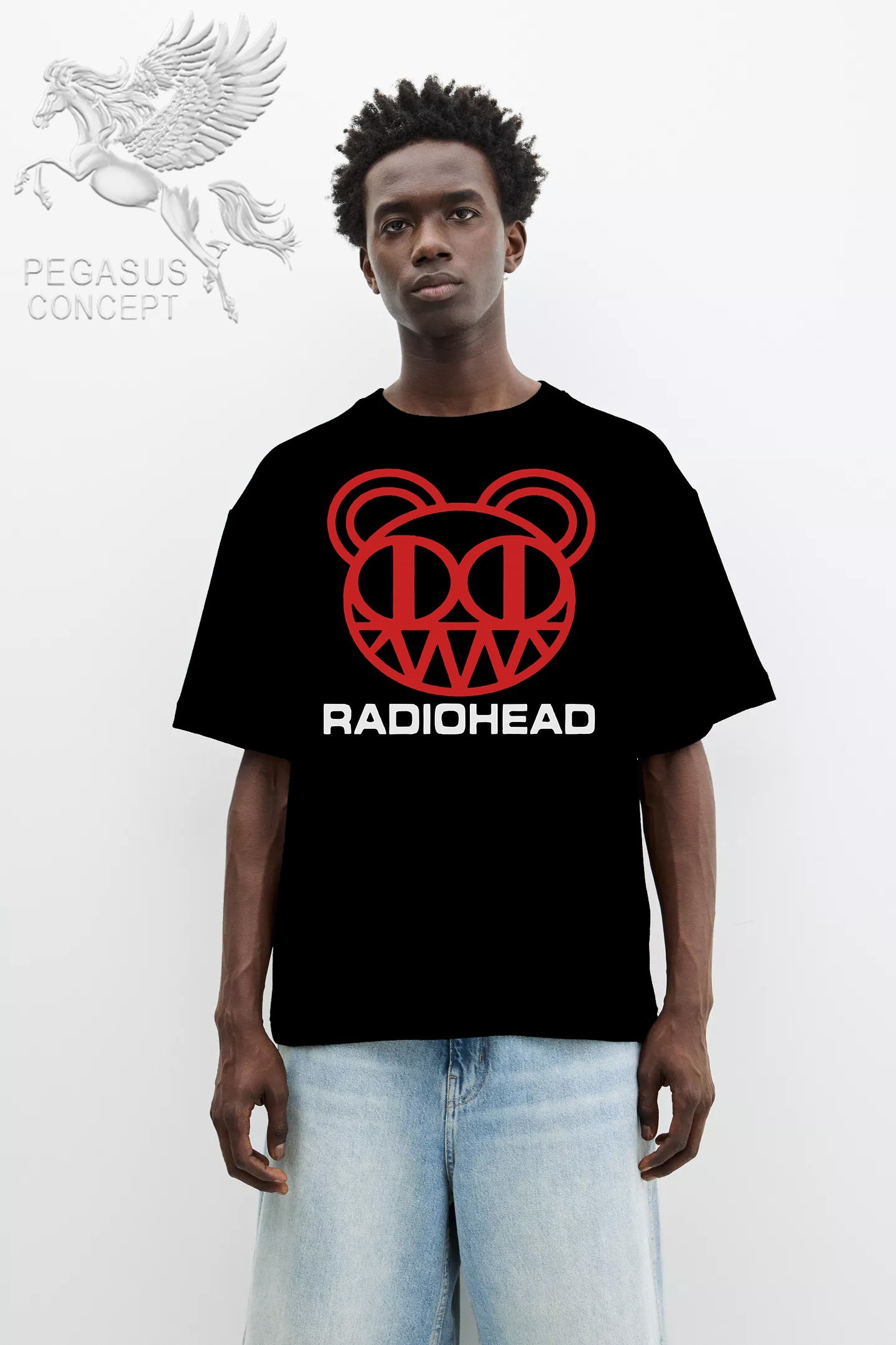 Μπλούζα μακό Premium ποιότητας σε χρώμα μαύρο με τύπωμα Radiohead