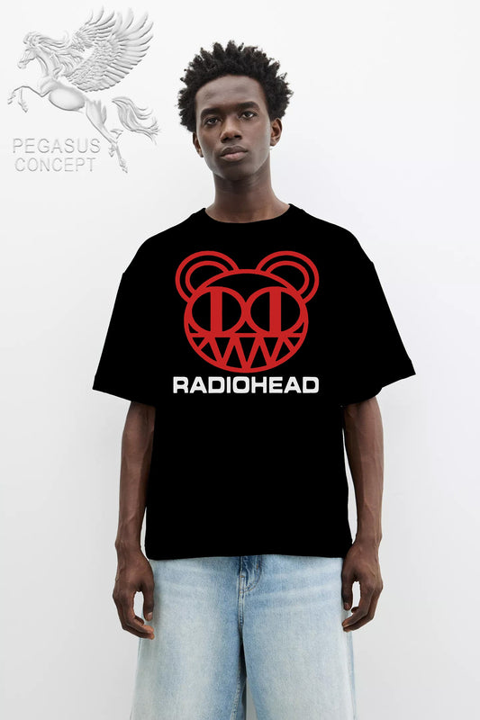 Μπλούζα μακό Premium ποιότητας σε χρώμα μαύρο με τύπωμα Radiohead