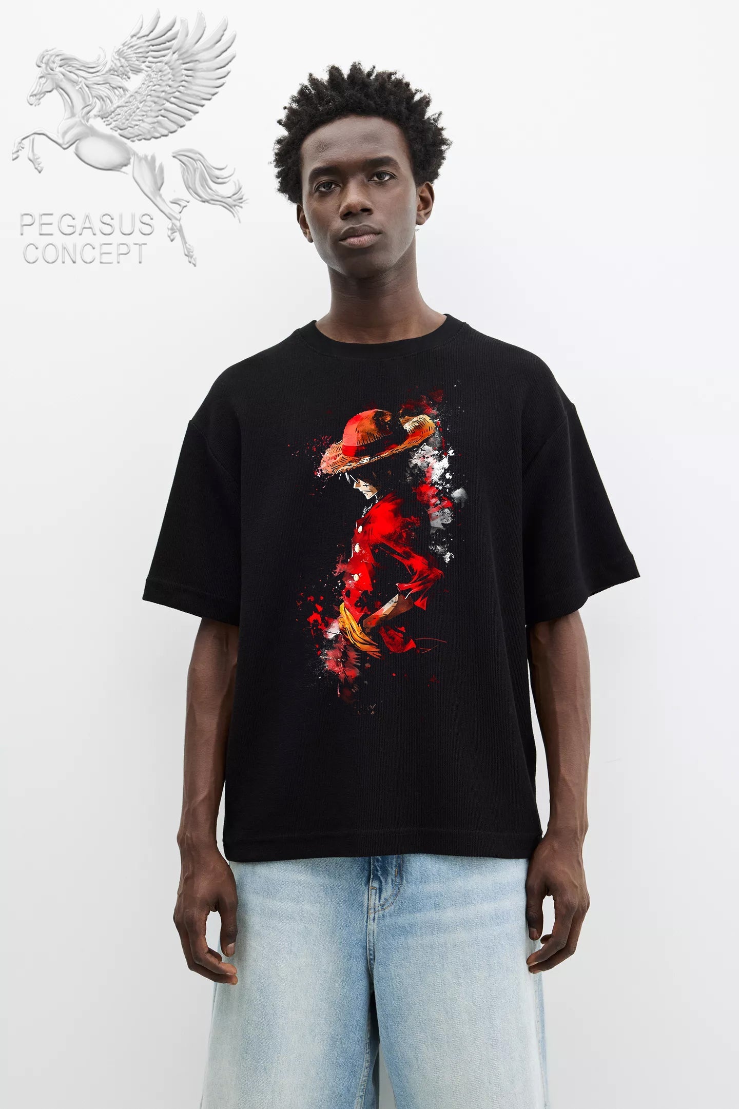 Μπλούζα μακό Premium ποιότητας σε χρώμα μαύρο με τύπωμα One Piece