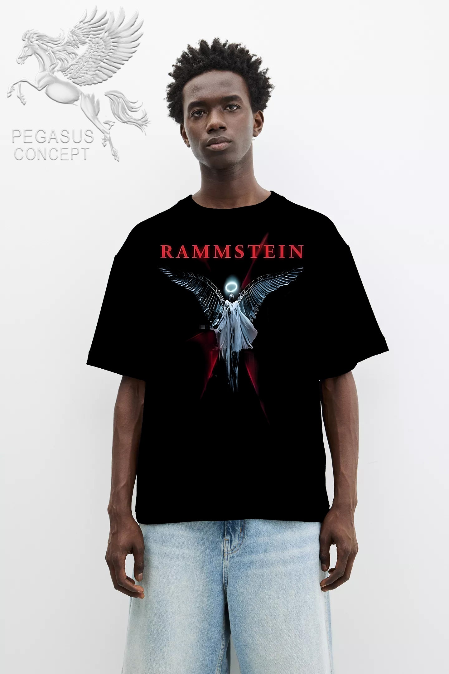 Μπλούζα μακό Premium ποιότητας σε χρώμα μαύρο με τύπωμα Rammstein