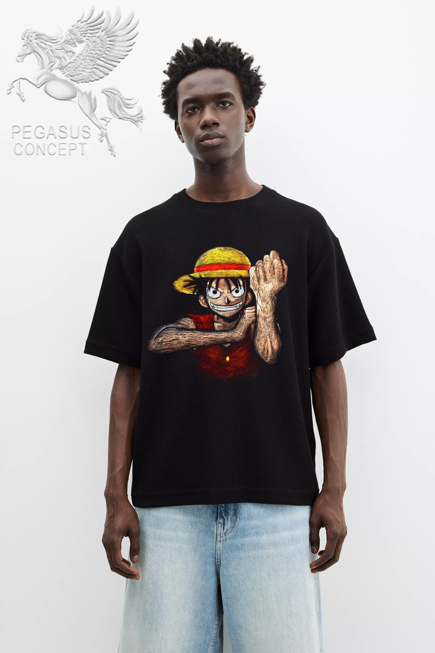 Μπλούζα μακό Premium ποιότητας σε χρώμα μαύρο με τύπωμα One Piece