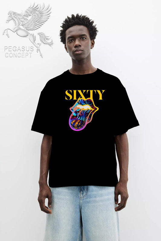 Μπλούζα μακό Premium ποιότητας σε χρώμα μαύρο με τύπωμα Rolling Stones