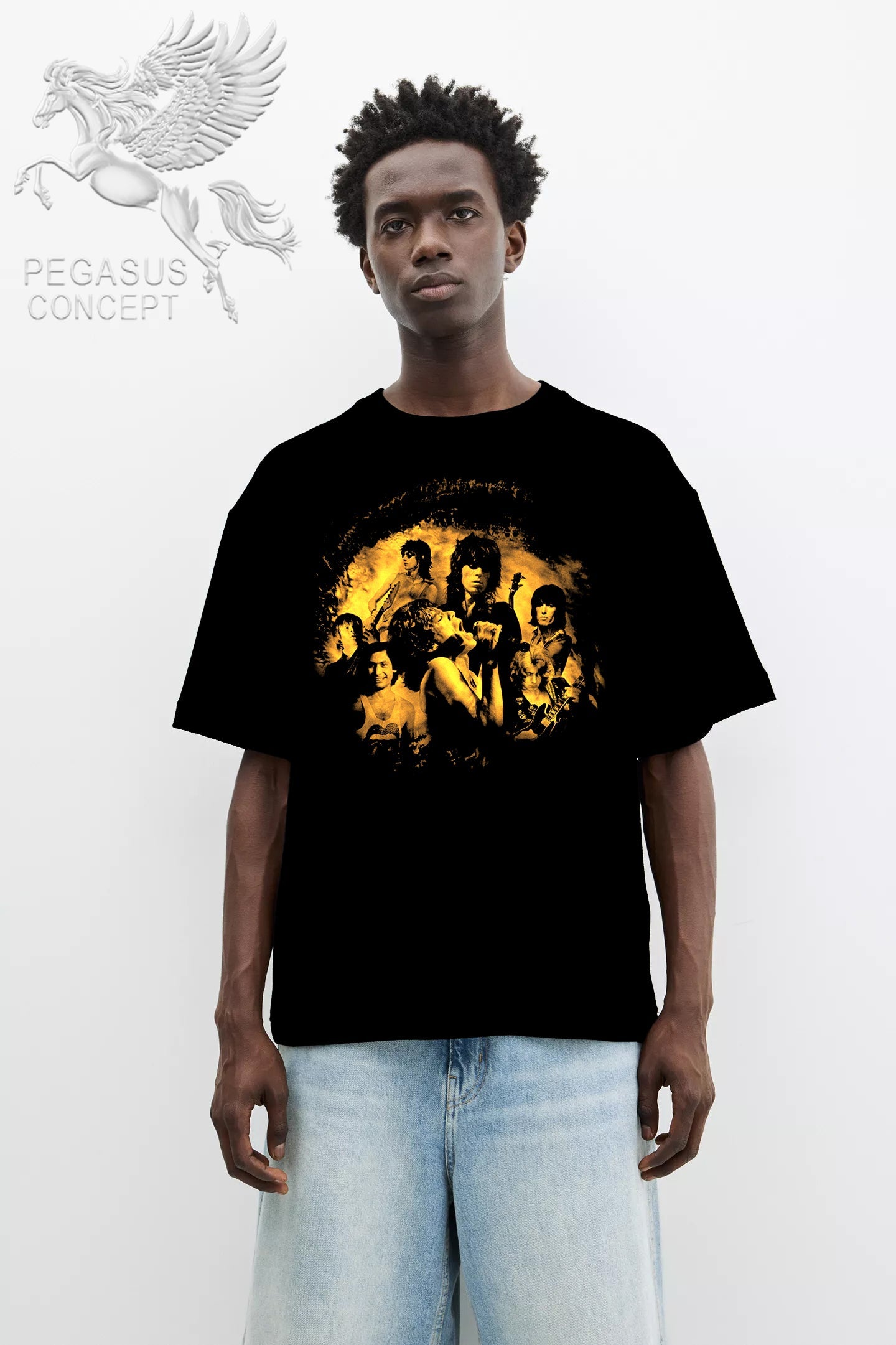 Μπλούζα μακό Premium ποιότητας σε χρώμα μαύρο με τύπωμα Rolling Stones