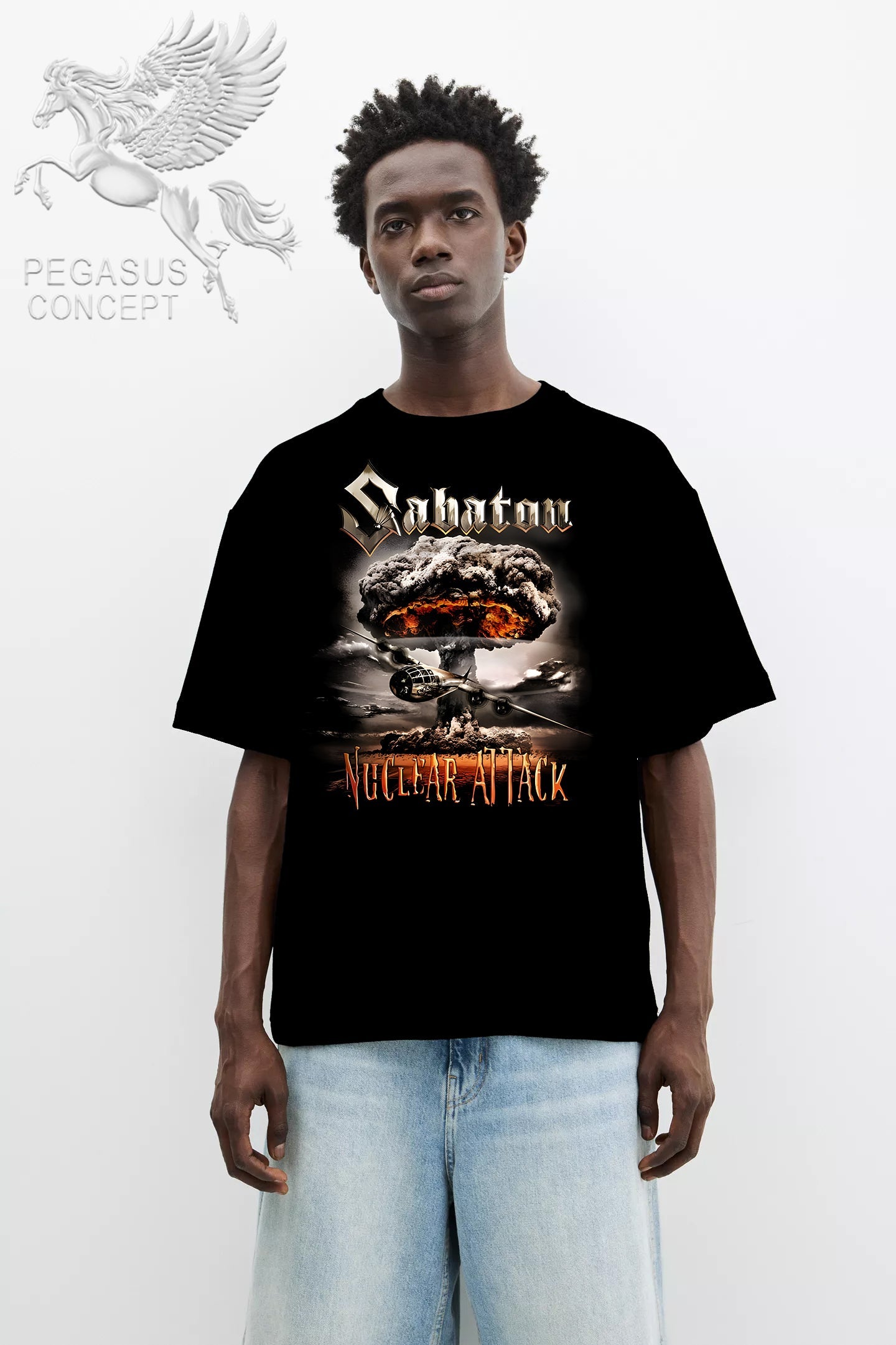 Μπλούζα μακό Premium ποιότητας σε χρώμα μαύρο με τύπωμα Sabaton