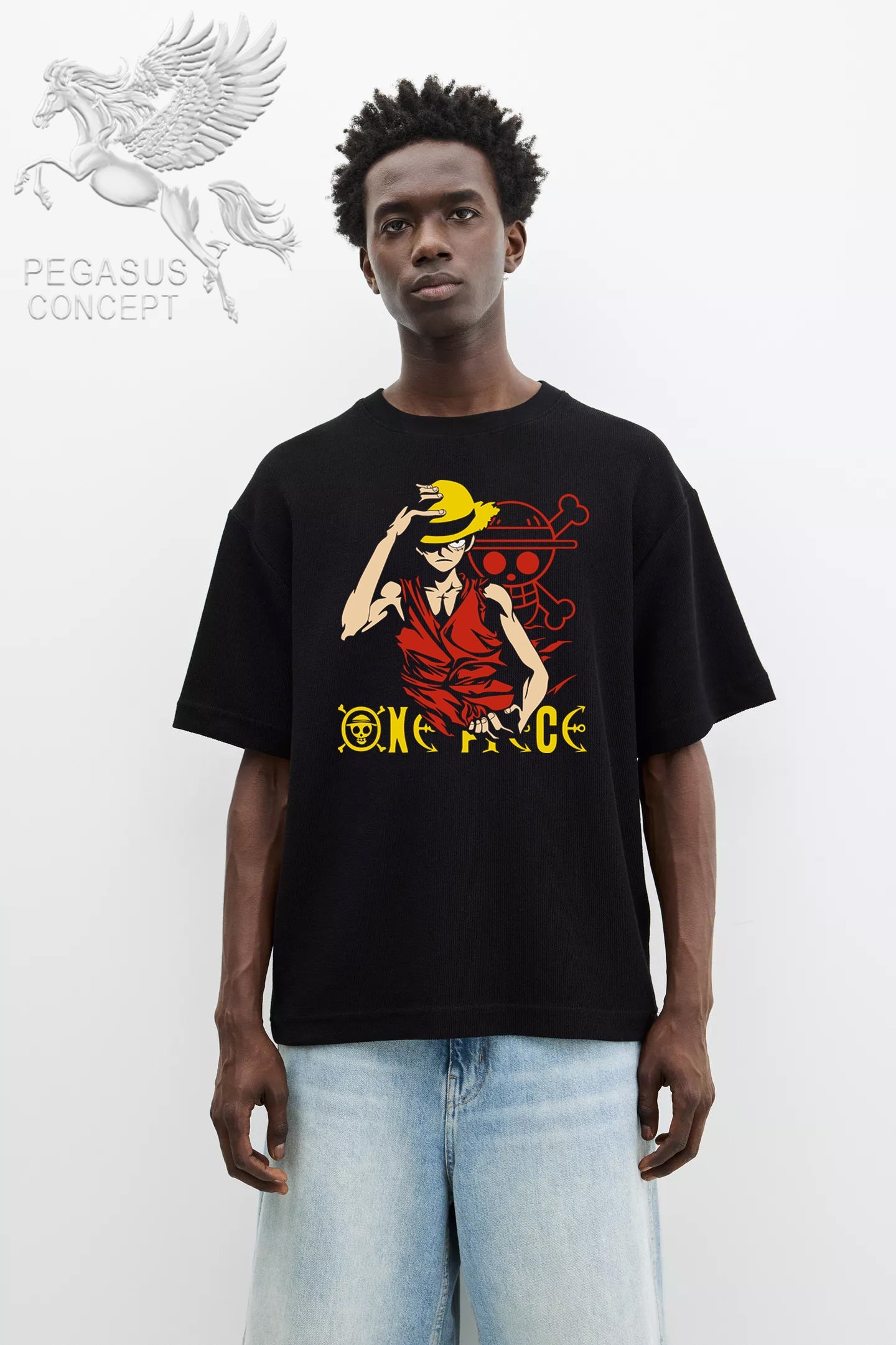 Μπλούζα μακό Premium ποιότητας σε χρώμα μαύρο με τύπωμα One Piece