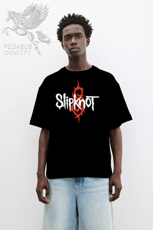 Μπλούζα μακό Premium ποιότητας σε χρώμα μαύρο με τύπωμα Slipknot