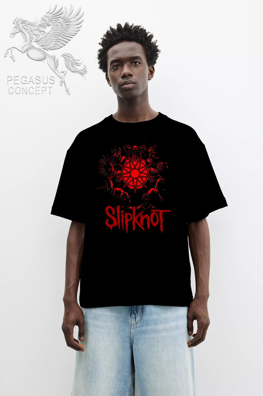 Μπλούζα μακό Premium ποιότητας σε χρώμα μαύρο με τύπωμα Slipknot