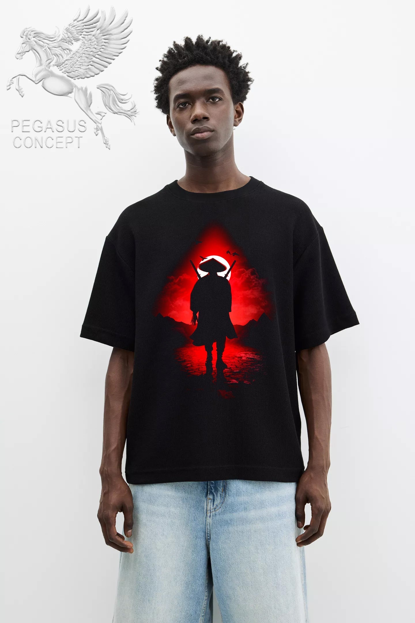 Μπλούζα μακό Premium ποιότητας σε χρώμα μαύρο με τύπωμα Άνιμε