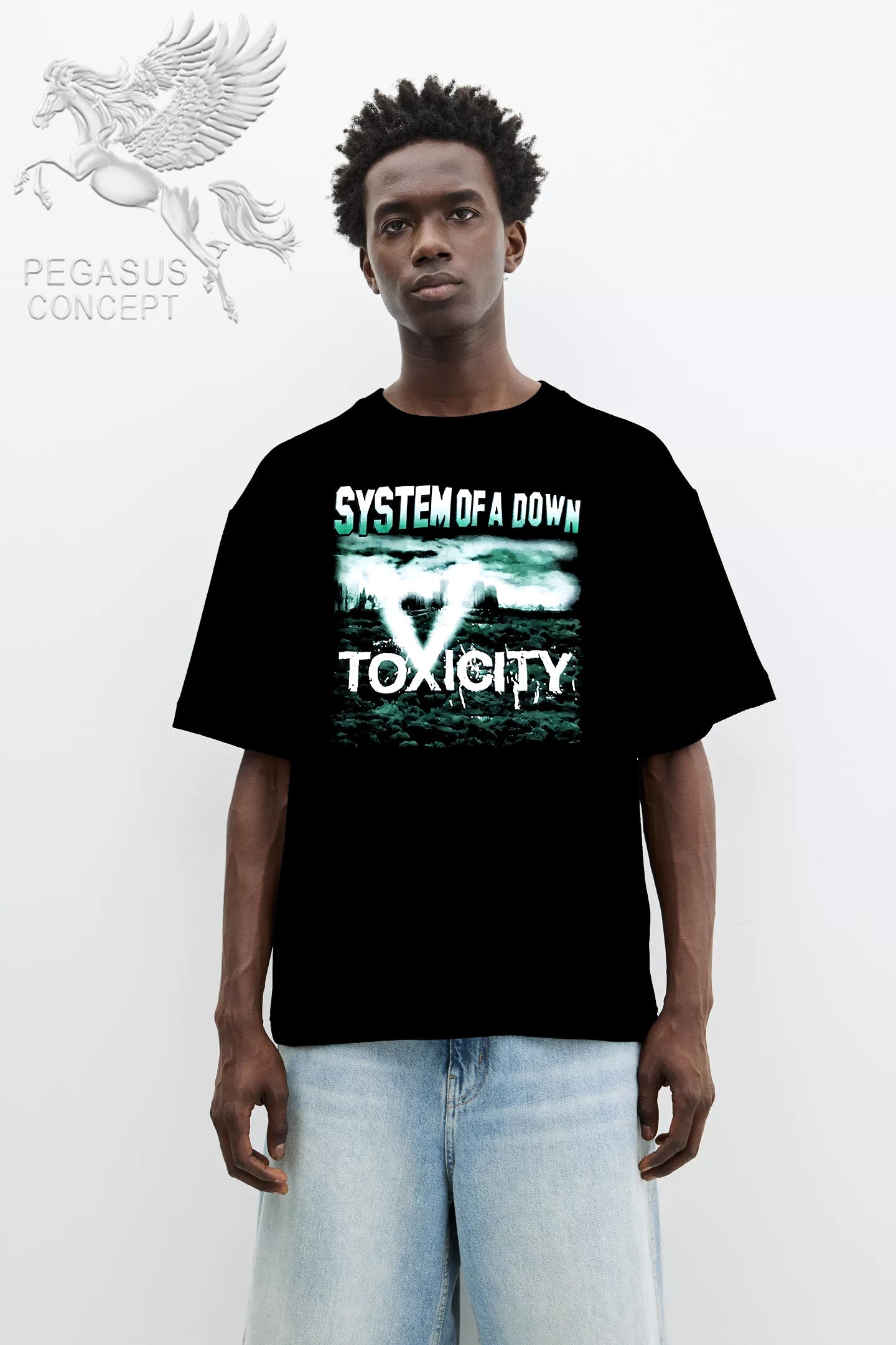 Μπλούζα μακό Premium ποιότητας σε χρώμα μαύρο με τύπωμα System of Down Tixicity