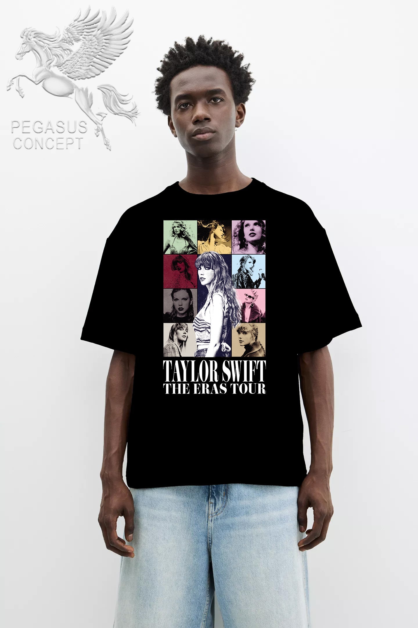 Μπλούζα μακό Premium ποιότητας σε χρώμα μαύρο με τύπωμα Taylor Swift