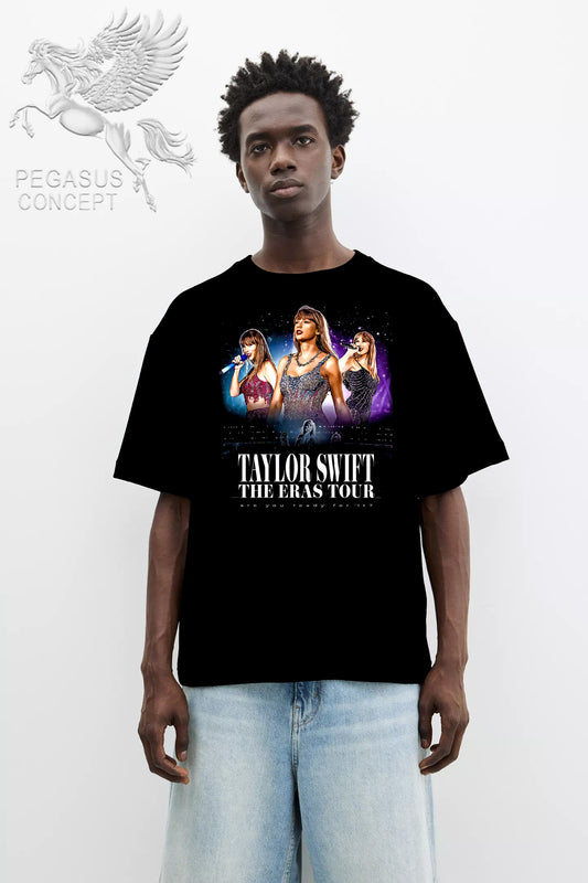 Μπλούζα μακό Premium ποιότητας σε χρώμα μαύρο με τύπωμα Taylor Swift
