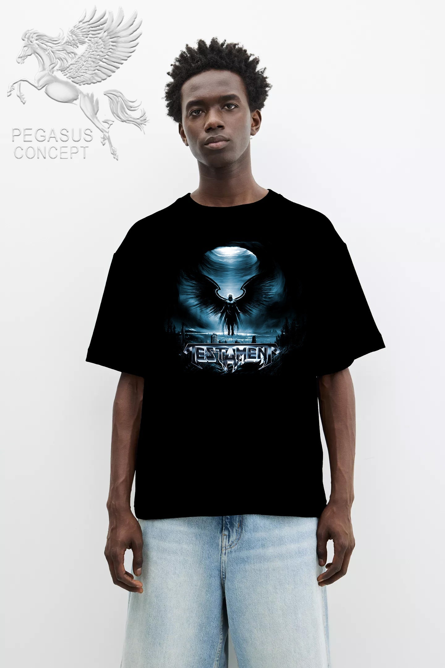 Μπλούζα μακό Premium ποιότητας σε χρώμα μαύρο με τύπωμα Testament