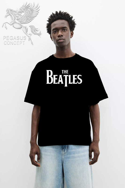 Μπλούζα μακό Premium ποιότητας σε χρώμα μαύρο με τύπωμα The Beatles