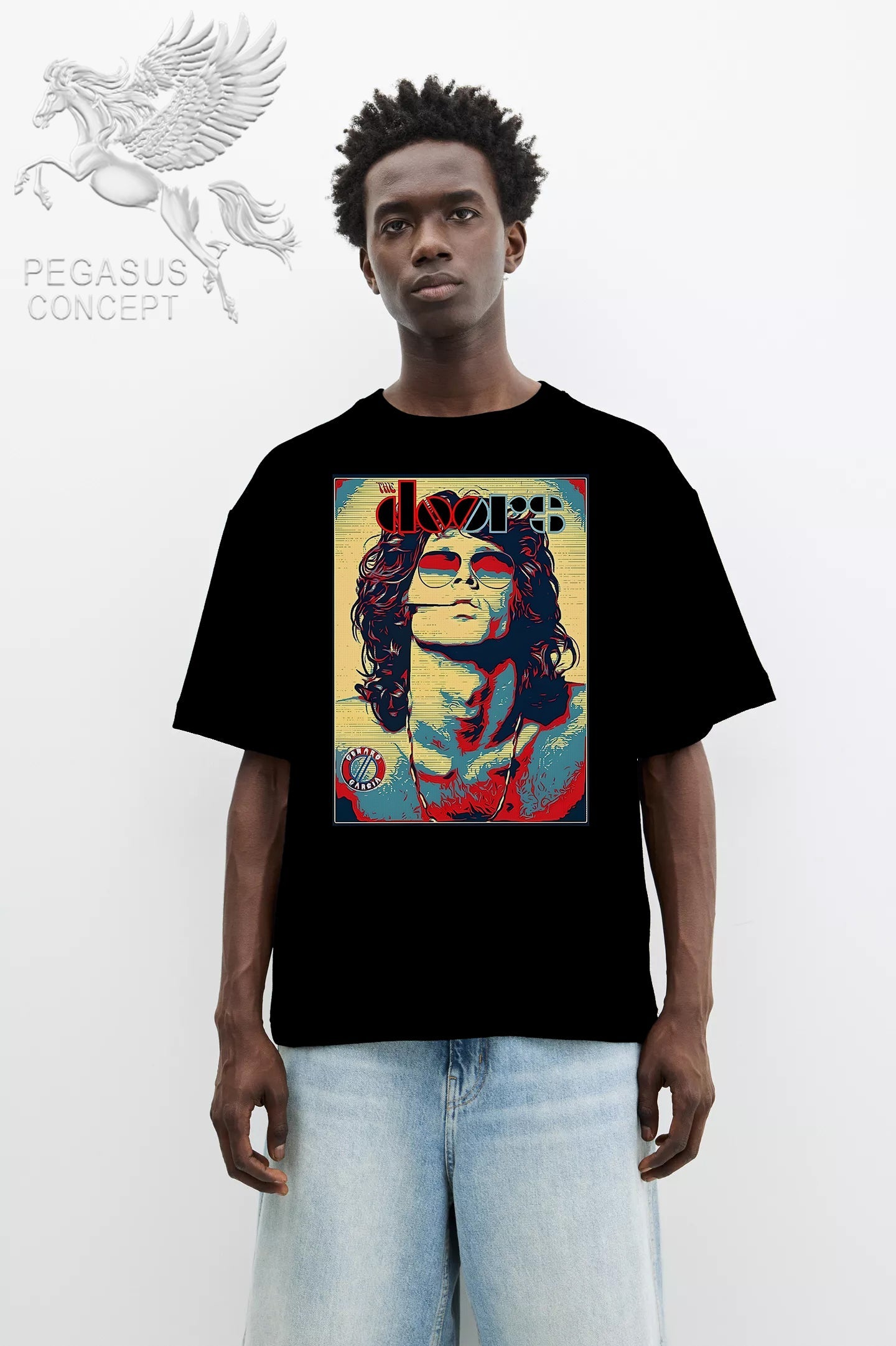 Μπλούζα μακό Premium ποιότητας σε χρώμα μαύρο με τύπωμα The Doors Jim Morison