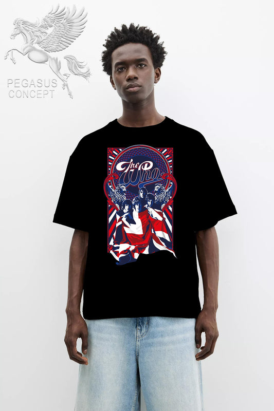 Μπλούζα μακό Premium ποιότητας σε χρώμα μαύρο με τύπωμα The Who