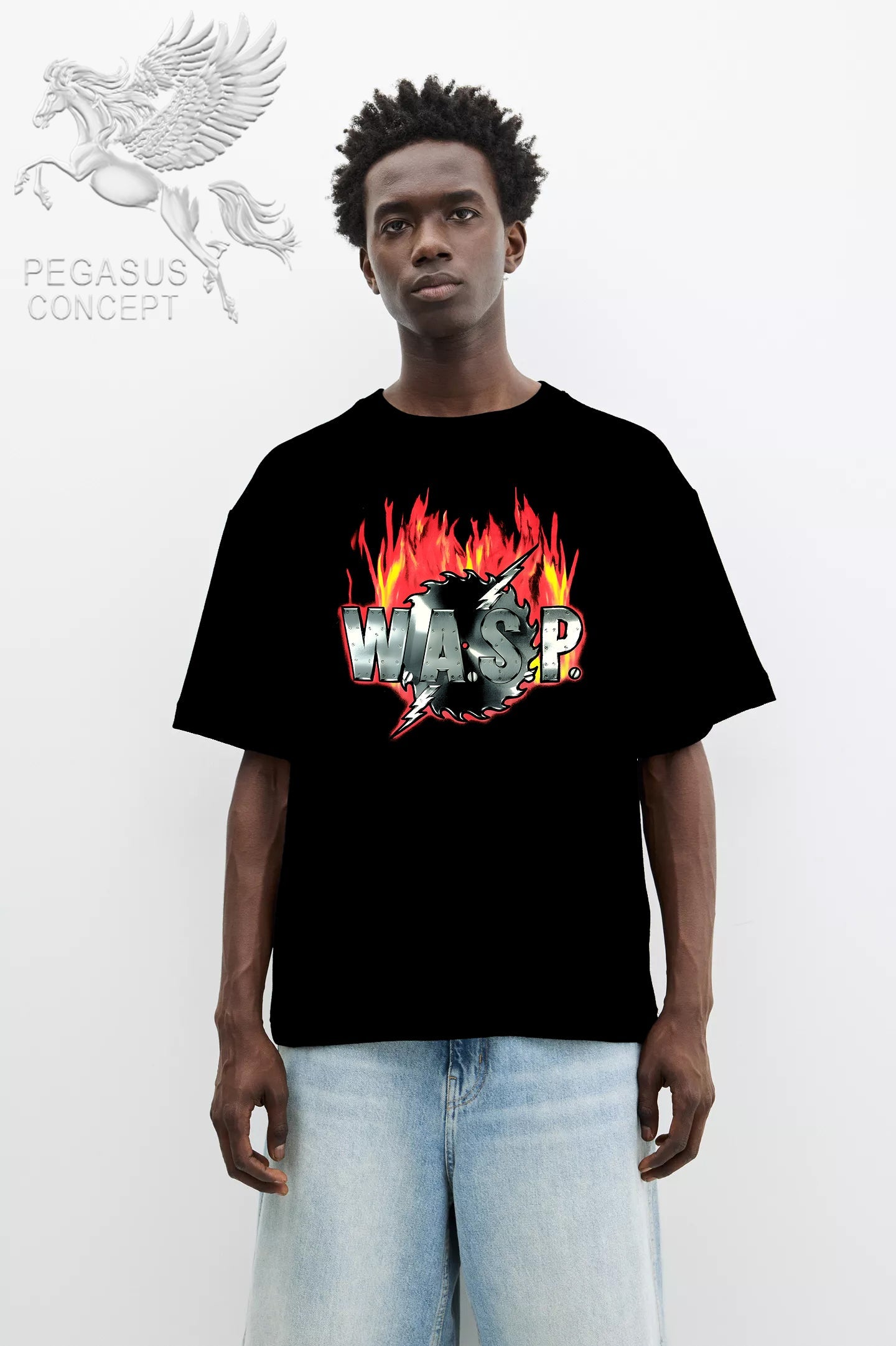 Μπλούζα μακό Premium ποιότητας σε χρώμα μαύρο με τύπωμα WASP