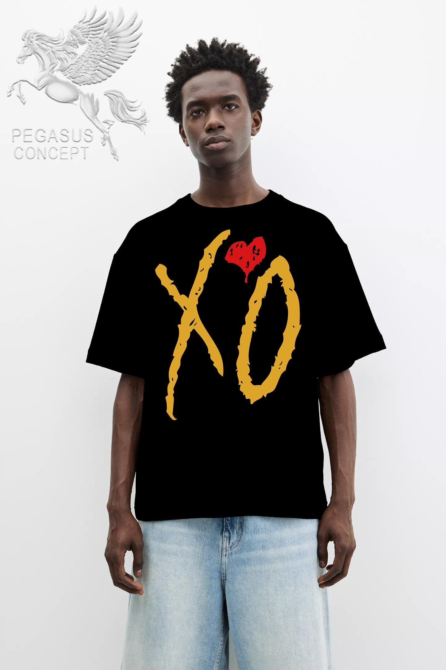 Μπλούζα μακό Premium ποιότητας σε χρώμα μαύρο με τύπωμα XO