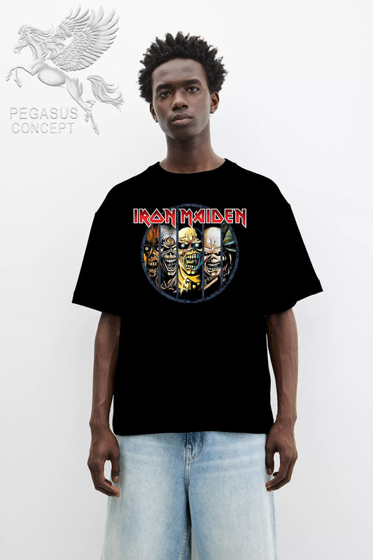 Μπλούζα μακό Premium ποιότητας σε χρώμα μαύρο με τύπωμα Iron Maiden