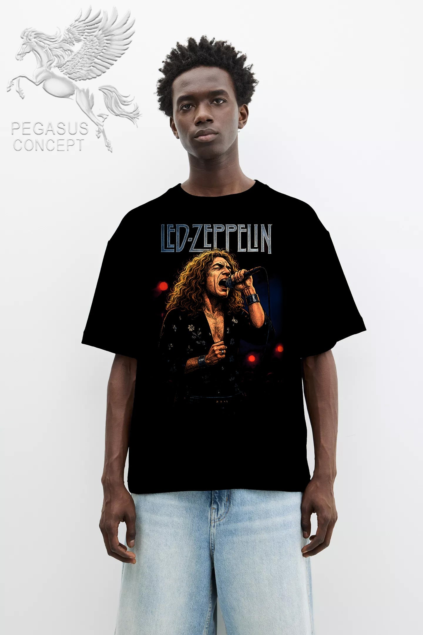 Μπλούζα μακό Premium ποιότητας σε χρώμα μαύρο με τύπωμα Led Zeppelin