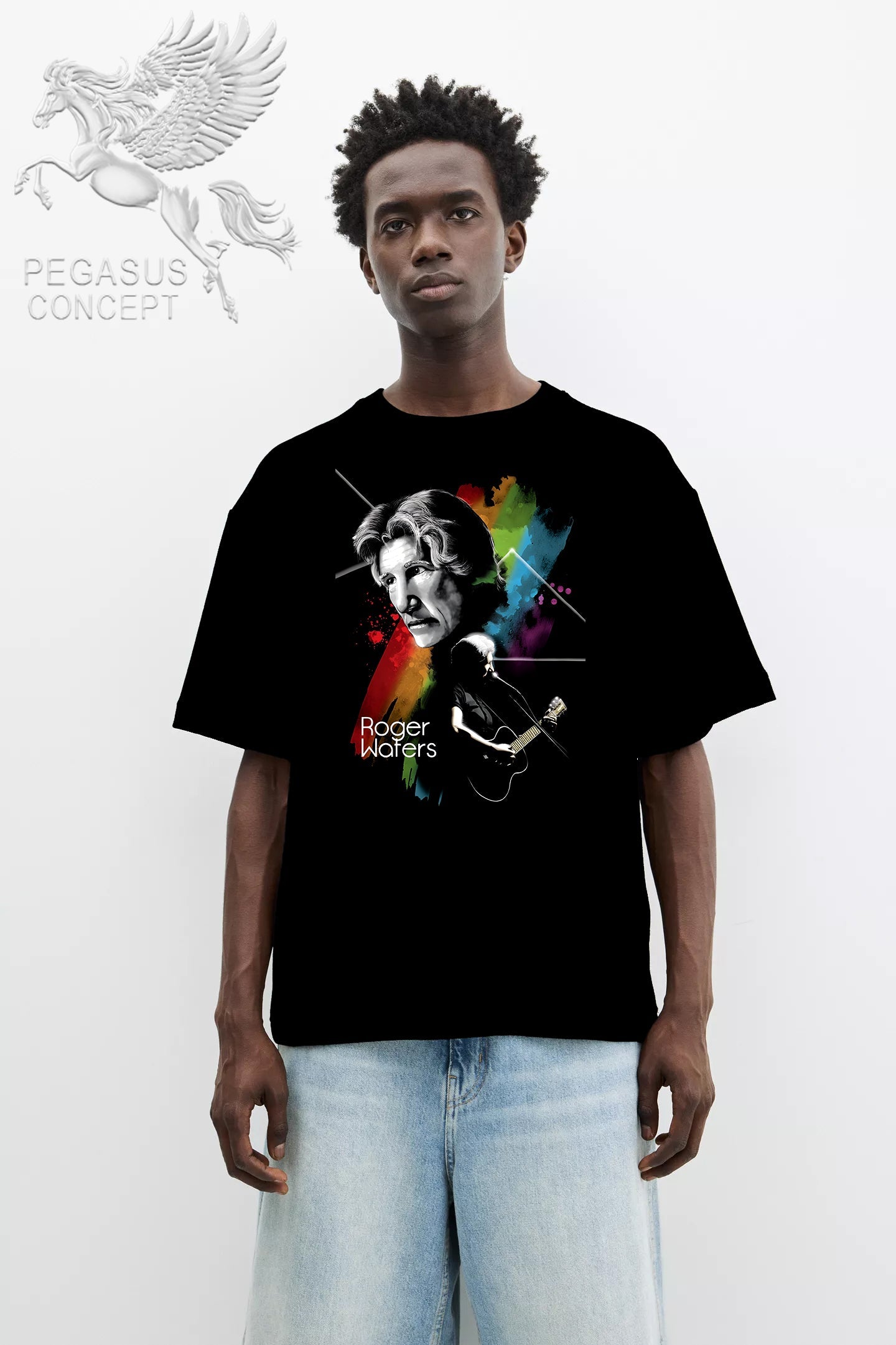 Μπλούζα μακό Premium ποιότητας σε χρώμα μαύρο με τύπωμα Roger Waters