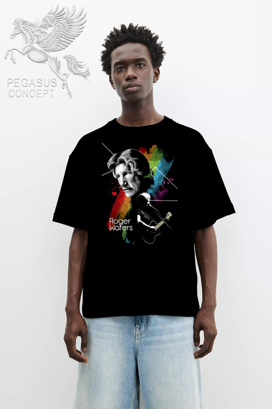 Μπλούζα μακό Premium ποιότητας σε χρώμα μαύρο με τύπωμα Roger Waters
