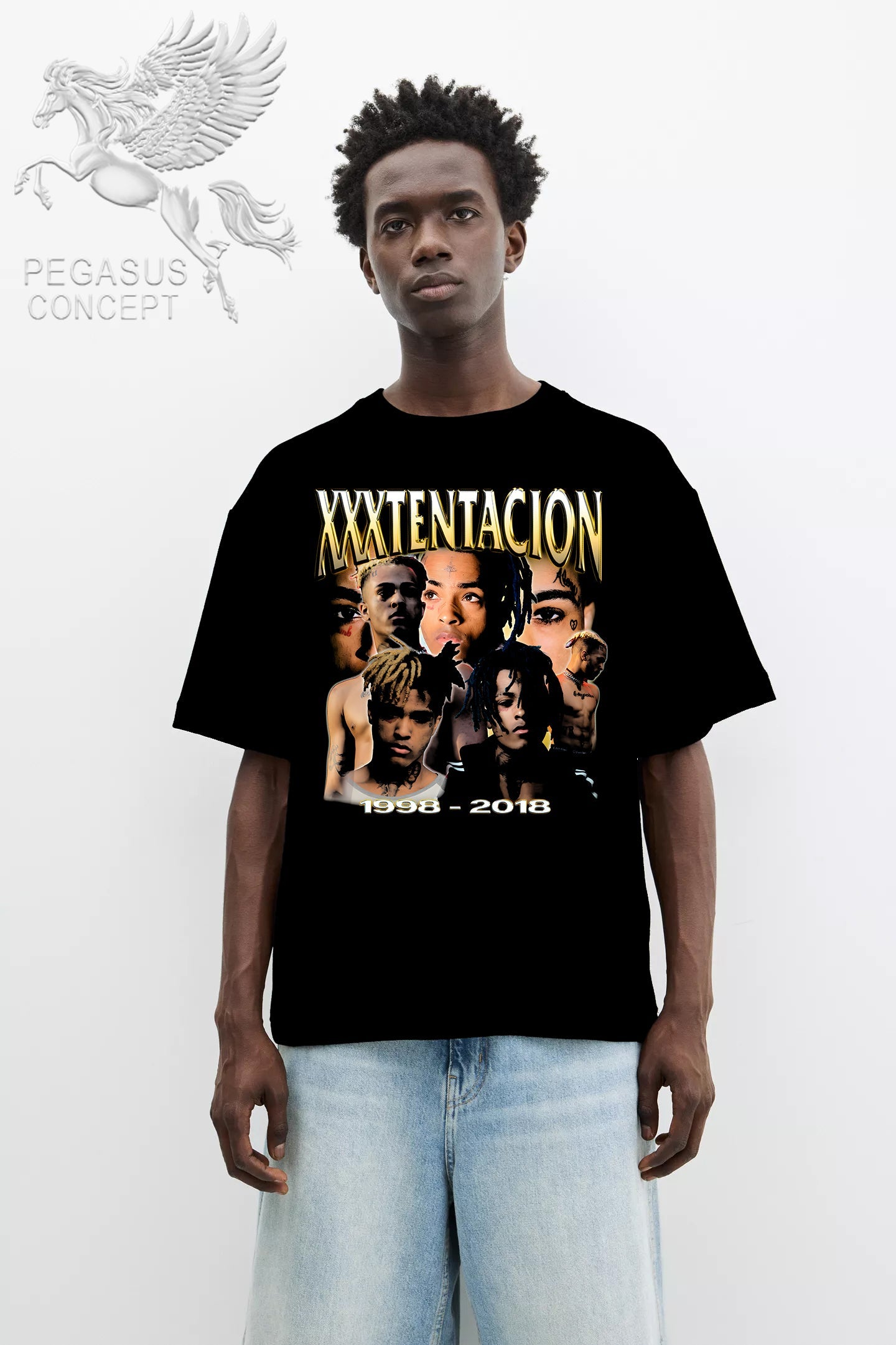 Μπλούζα μακό Premium ποιότητας σε χρώμα μαύρο με τύπωμα xxx Tentancion