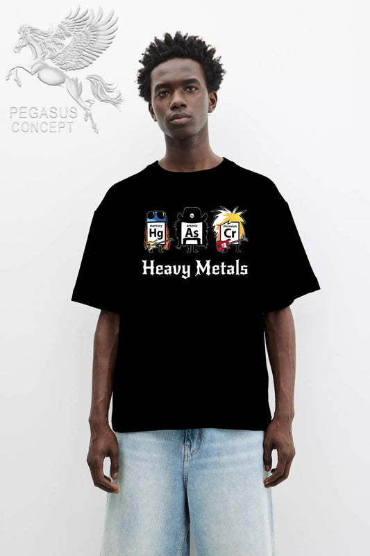 Μπλούζα μακό Premium ποιότητας σε χρώμα μαύρο με τύπωμα Heavy Metals