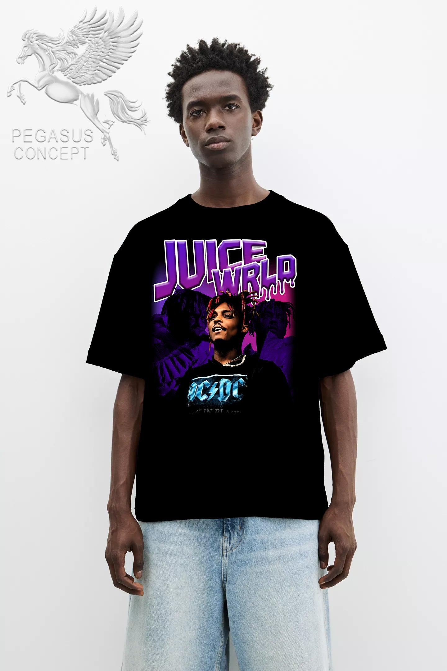 Μπλούζα μακό Premium ποιότητας σε χρώμα μαύρο με τύπωμα Juice Wrld