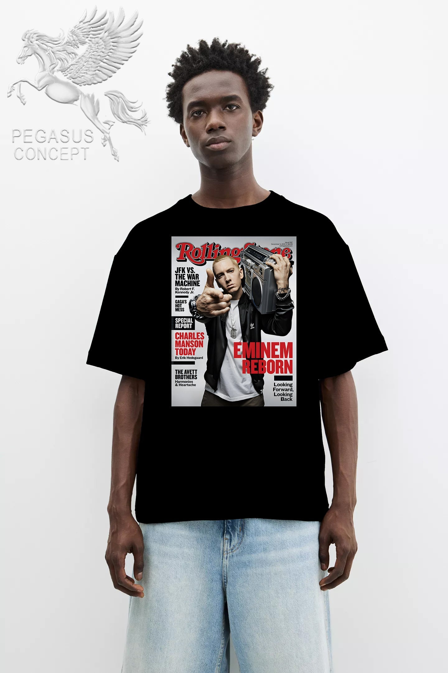 Μπλούζα μακό Premium ποιότητας σε χρώμα μαύρο με τύπωμα Eminem