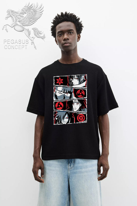 Μπλούζα μακό Premium ποιότητας σε χρώμα μαύρο με τύπωμα Naruto