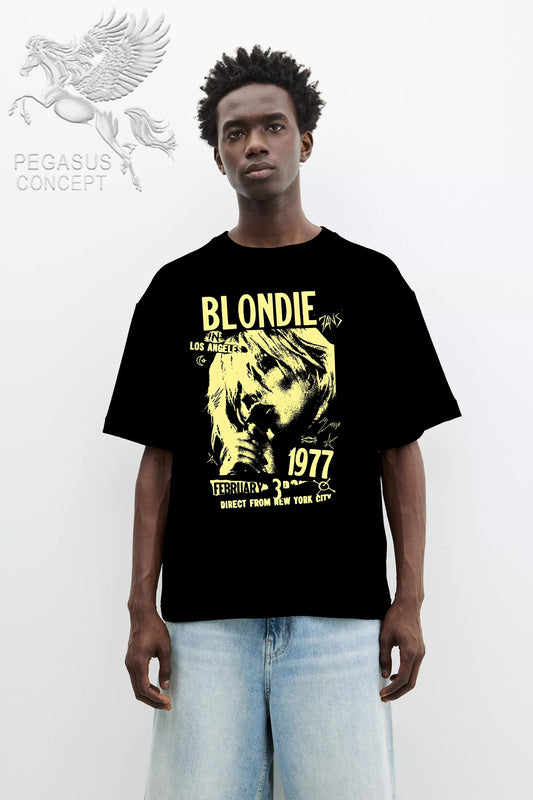 Μπλούζα μακό Premium ποιότητας σε χρώμα μαύρο με τύπωμα Blondie