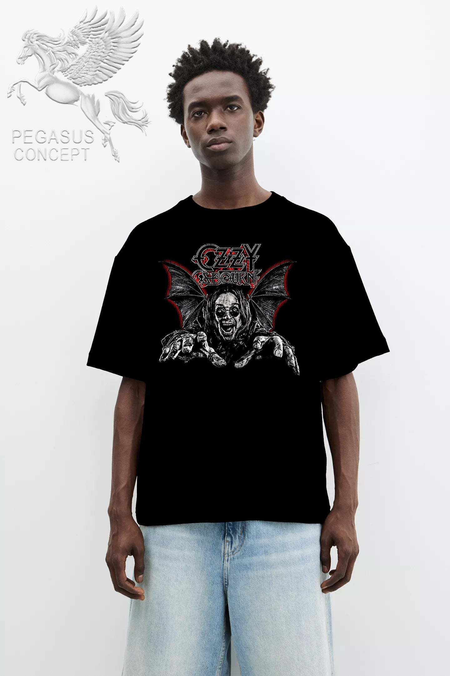 Μπλούζα μακό Premium ποιότητας σε χρώμα μαύρο με τύπωμα Ozzy Ozborne