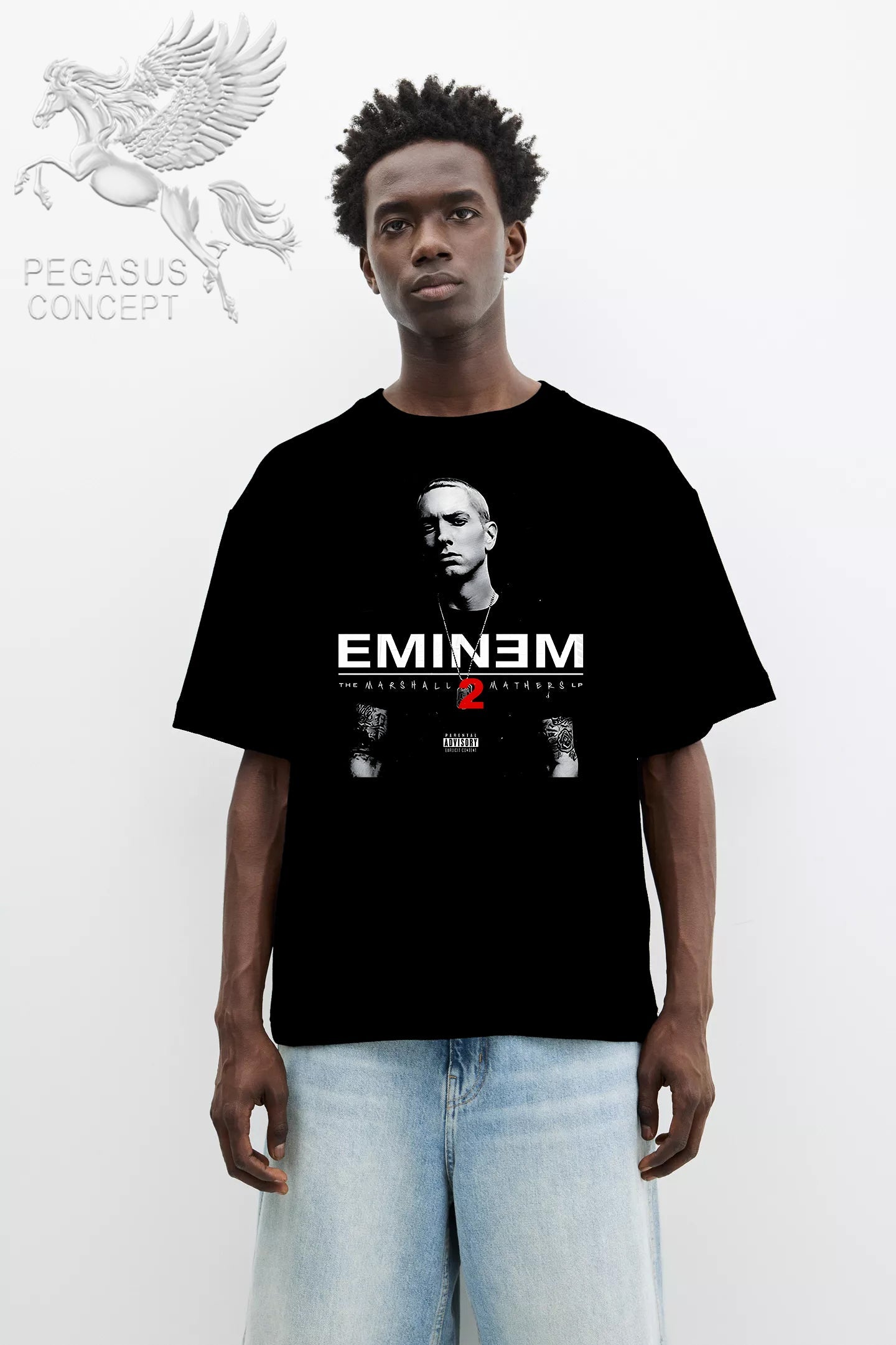 Μπλούζα μακό Premium ποιότητας σε χρώμα μαύρο με τύπωμα Eminem