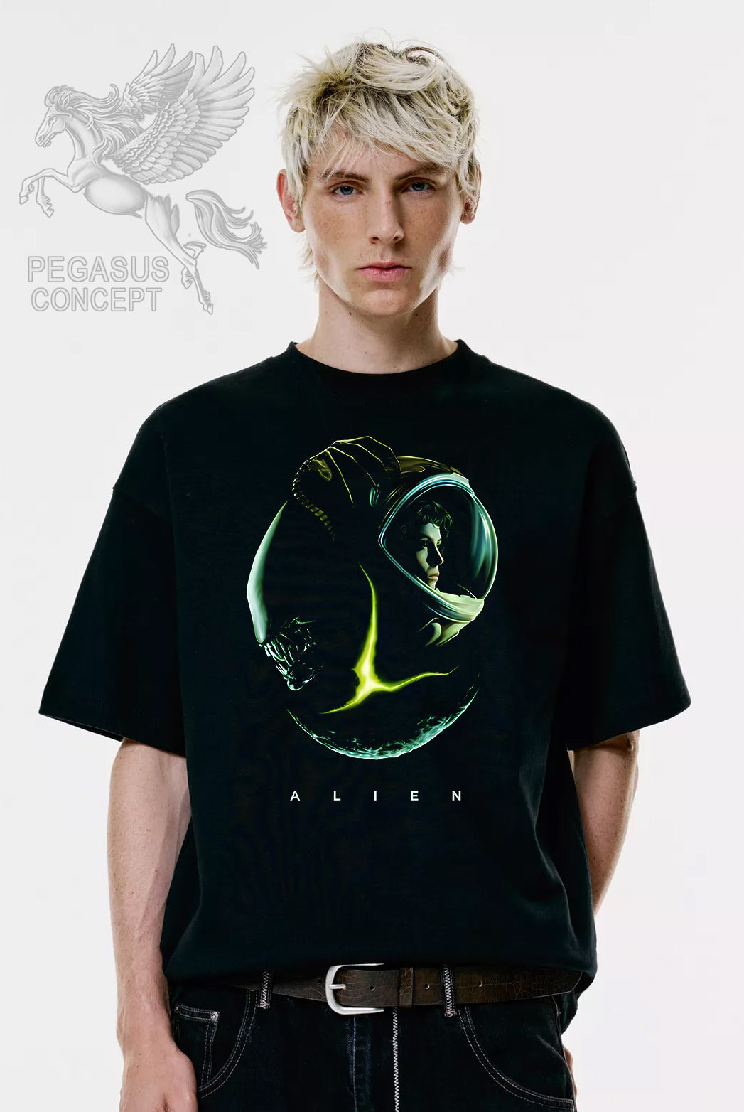 Μπλούζα μακό Premium ποιότητας σε χρώμα μαύρο με τύπωμα Alien