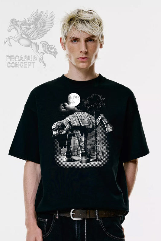 Μπλούζα μακό Premium ποιότητας σε χρώμα μαύρο με τύπωμα At At Star Wars