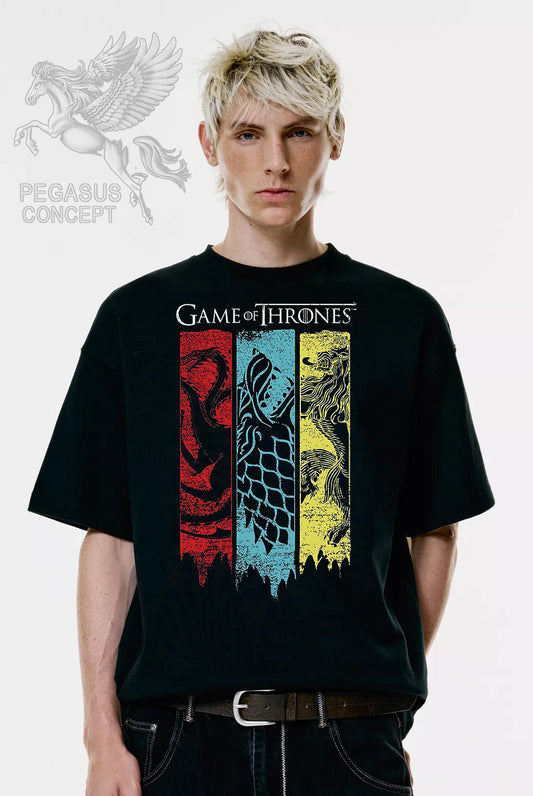 Μπλούζα μακό Premium ποιότητας σε χρώμα μαύρο με τύπωμα Game of Thrones