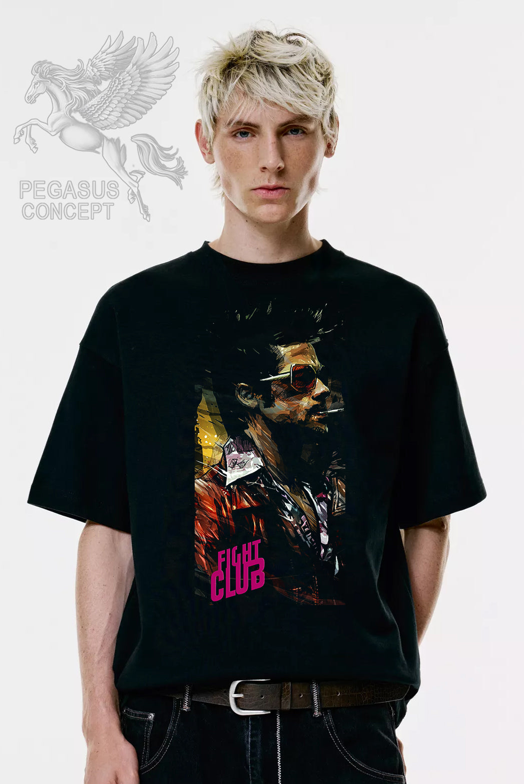 Μπλούζα μακό Premium ποιότητας σε χρώμα μαύρο με τύπωμα Fight Club