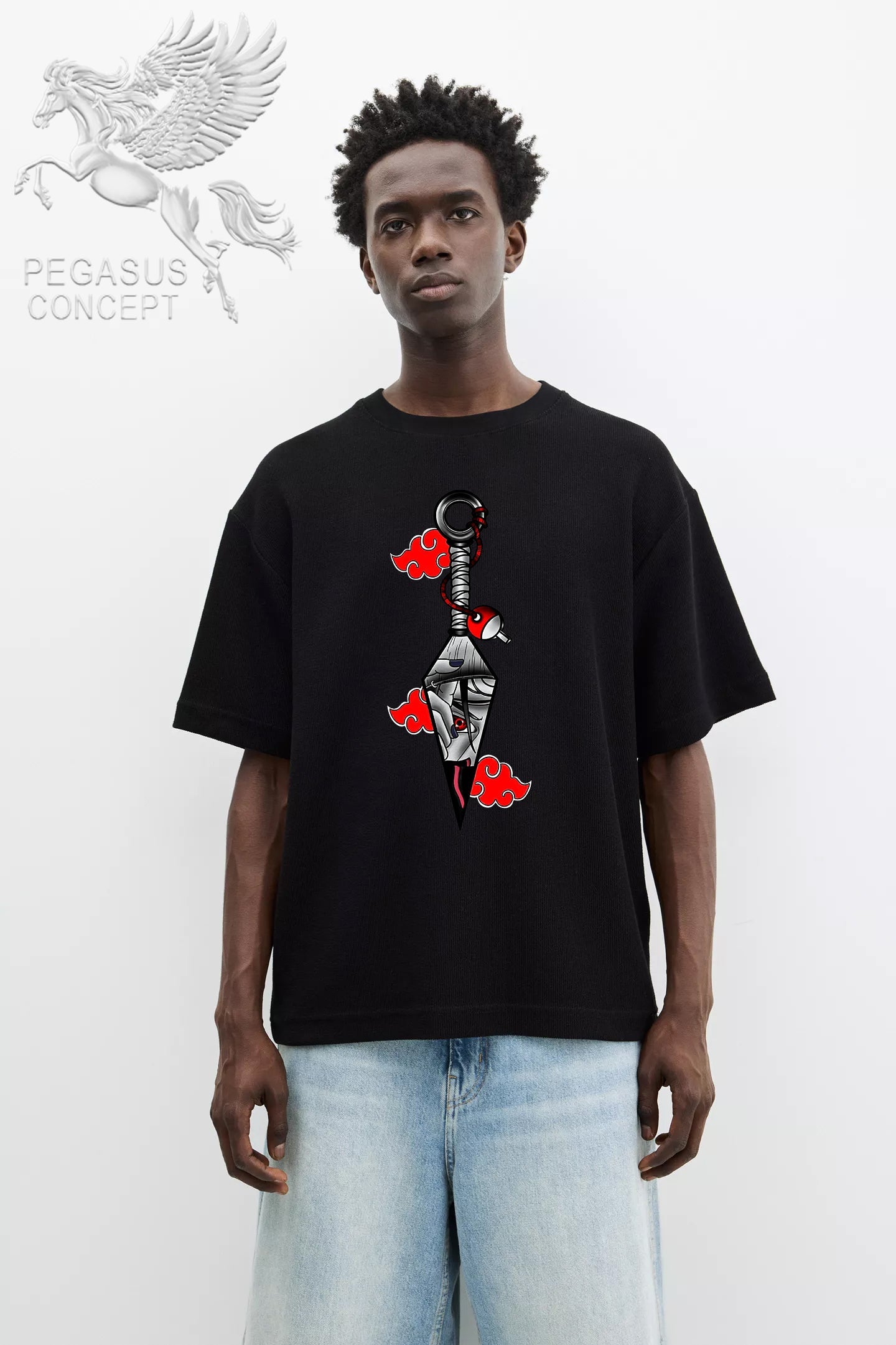 Μπλούζα μακό Premium ποιότητας σε χρώμα μαύρο με τύπωμα Naruto