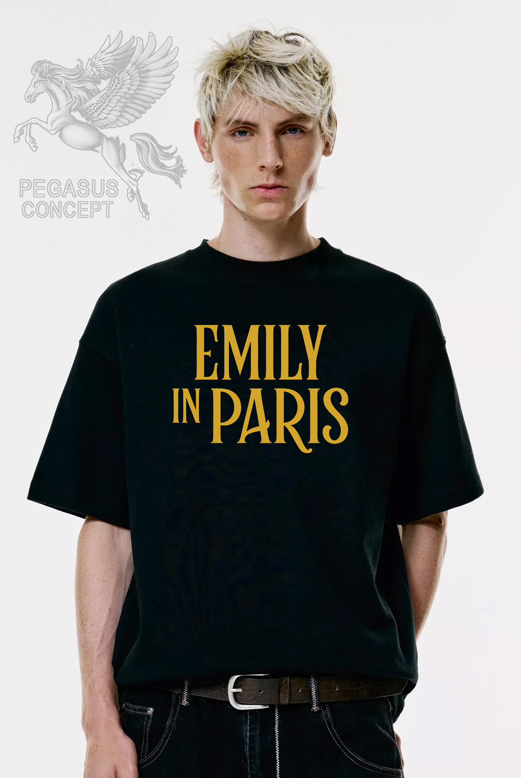 Μπλούζα μακό Premium ποιότητας σε χρώμα μαύρο με τύπωμα Emily in Paris