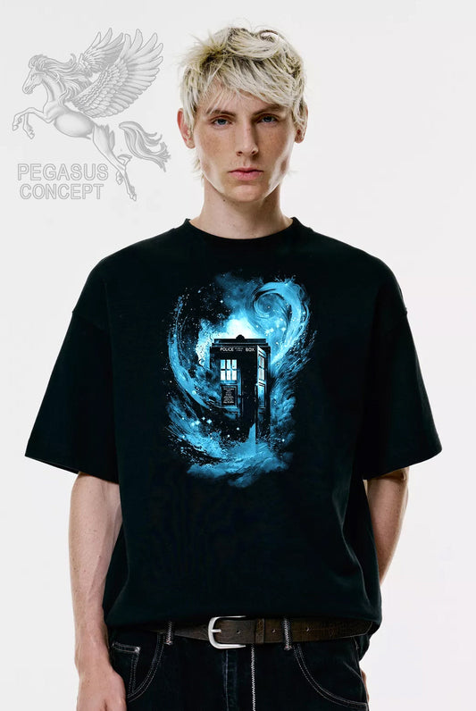 Μπλούζα μακό Premium ποιότητας σε χρώμα μαύρο με τύπωμα Dr.Who