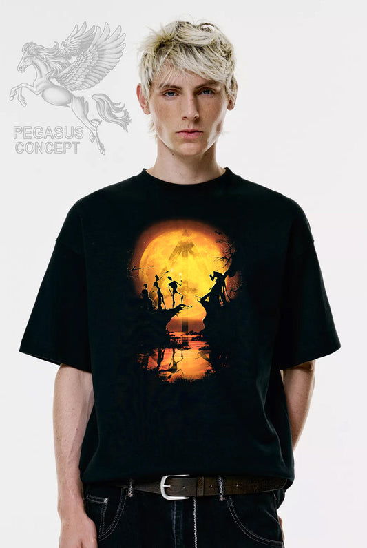 Μπλούζα μακό Premium ποιότητας σε χρώμα μαύρο με τύπωμα Harry Potter The three bothers