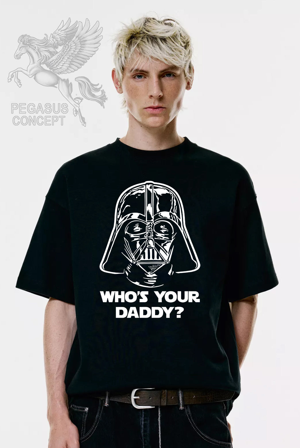 Μπλούζα μακό Premium ποιότητας σε χρώμα μαύρο με τύπωμα Star Wars Darth Vader - Who's your Daddy