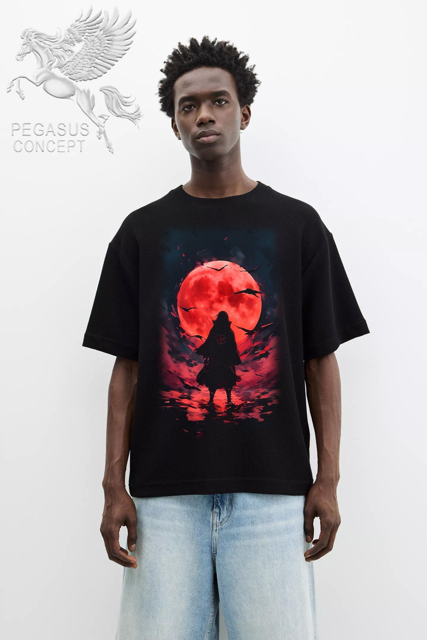 Μπλούζα μακό Premium ποιότητας σε χρώμα μαύρο με τύπωμα Naruto