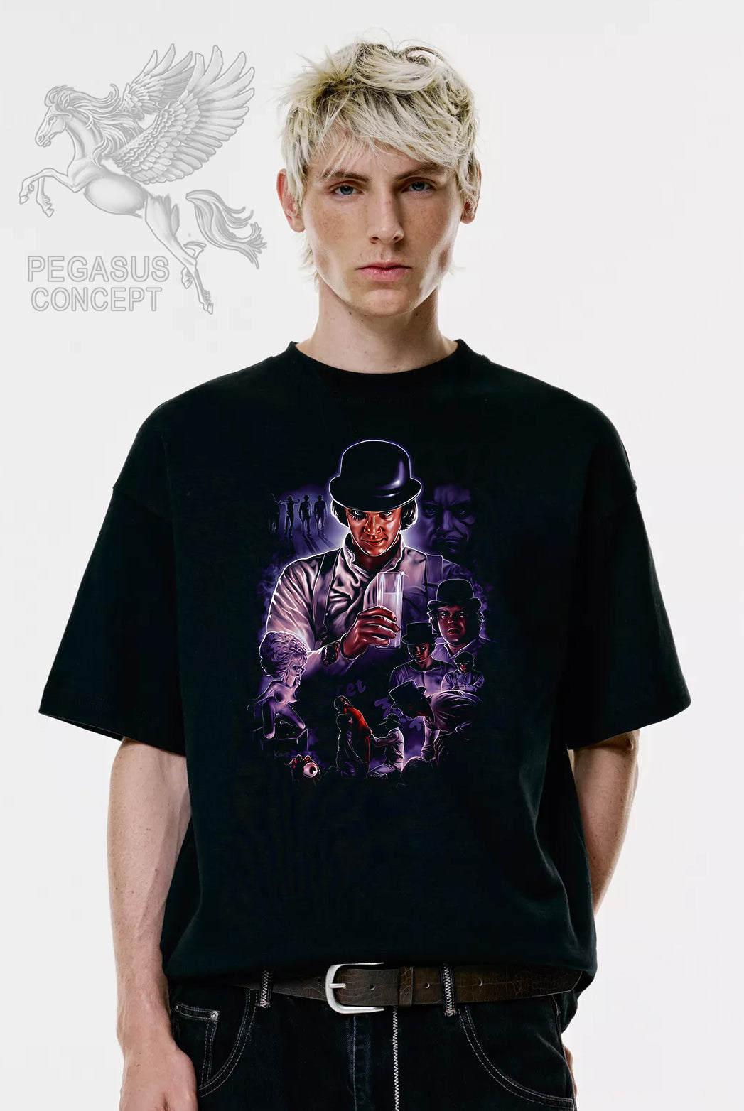 Μπλούζα μακό Premium ποιότητας σε χρώμα μαύρο με τύπωμα Clockwork Orange