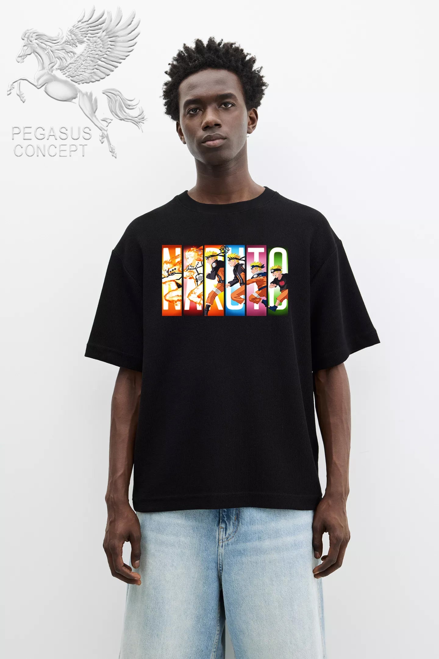 Μπλούζα μακό Premium ποιότητας σε χρώμα μαύρο με τύπωμα Naruto