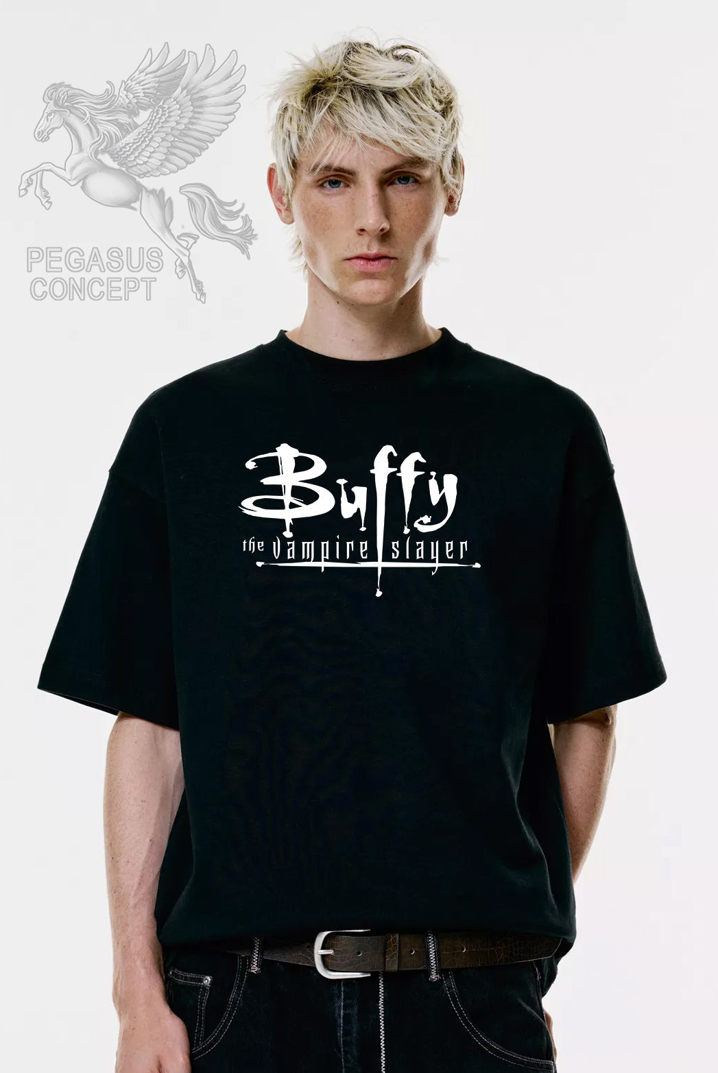 Μπλούζα μακό Premium ποιότητας σε χρώμα μαύρο με τύπωμα Buffy the Vampire Slayer